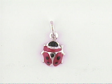 18kt Enameled Ladybug Pendant