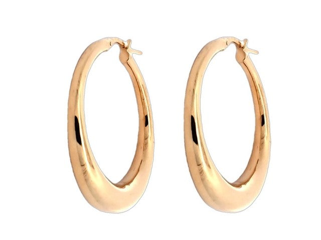 Round Tapered Hoop Earrings