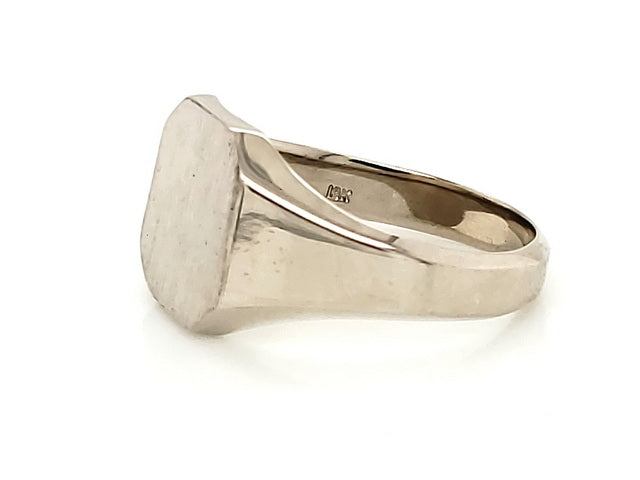 10KT white gold signet ring.