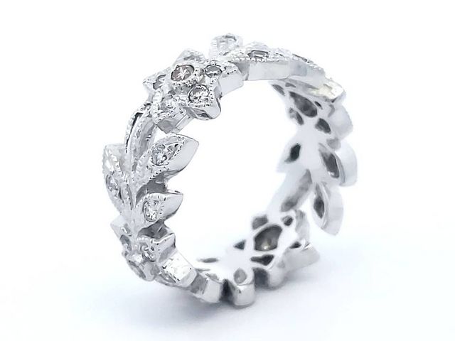 White and Pink Diamond Flower Band