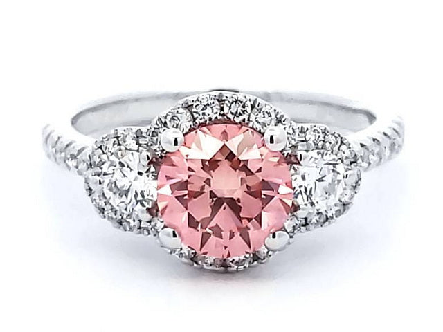 1.33 Lab Grown Pink Diamond Ring