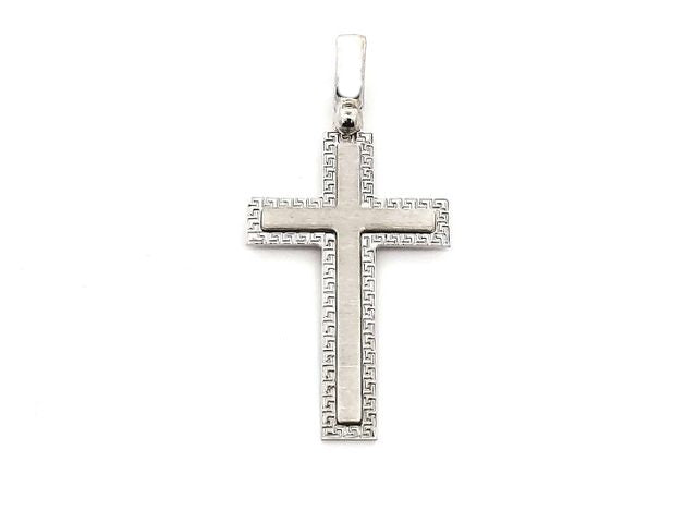 10KT White Gold Cross