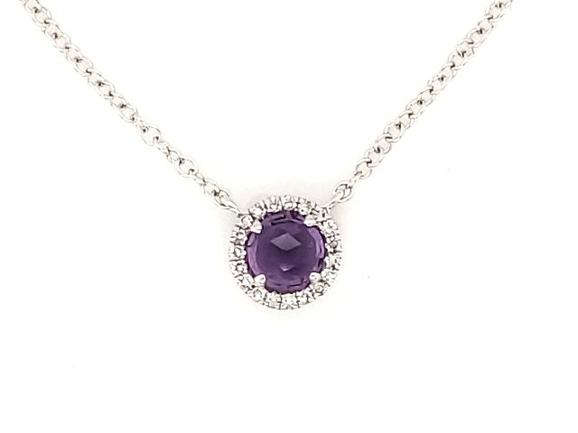 Amethyst & Diamond Necklace