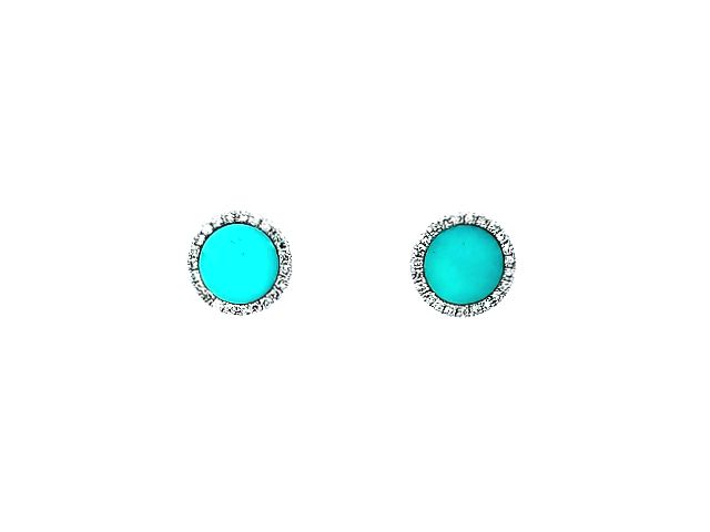 Turquoise & Diamond Earrings