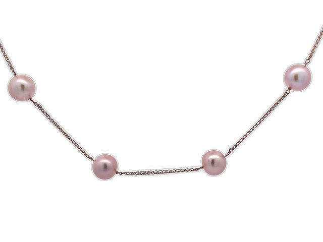 Pink Pearl Tin Cup Necklace