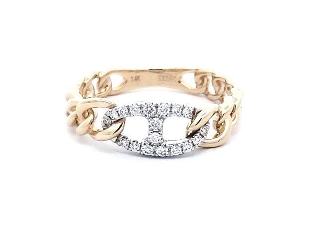 14KT Diamond Set Link Ring