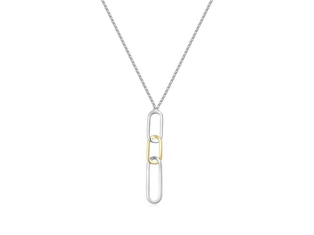 ELLE Parallel Triple Oblong Link Necklace