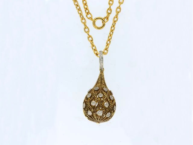 Gold Plated Diamond Pendant & Chain