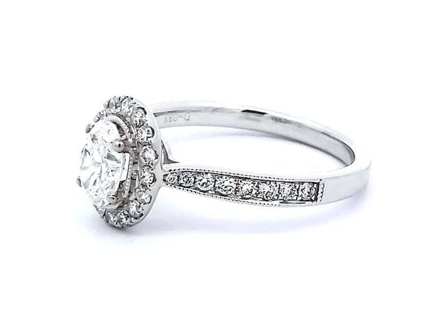 0.59 ct Oval Halo Engagement Ring
