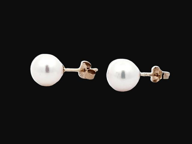 14KY 7.5 - 8.0 mm Pearl Stud Earrings