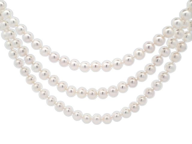 Triple Pearl Strand with Bow Clasp