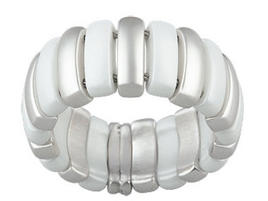 White Ceramic & Steel Flex Ring