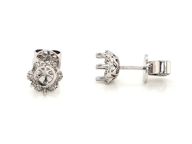 14KT Diamond Earring Mounts