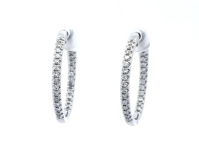 Locking Diamond Hoop Earrings