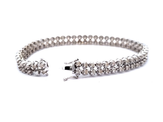 14KT Double Row Tennis Bracelet