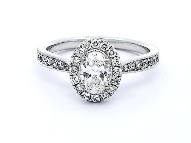 0.59 ct Oval Halo Engagement Ring