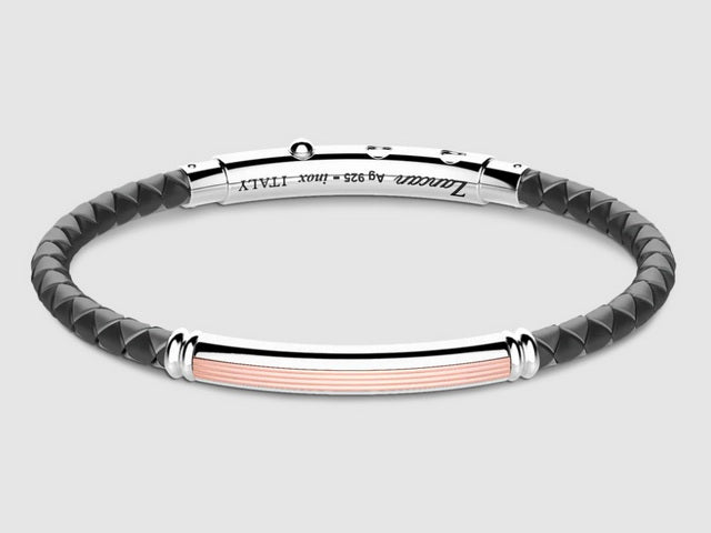 Zancan Bracelet with Black & Grey Silicone