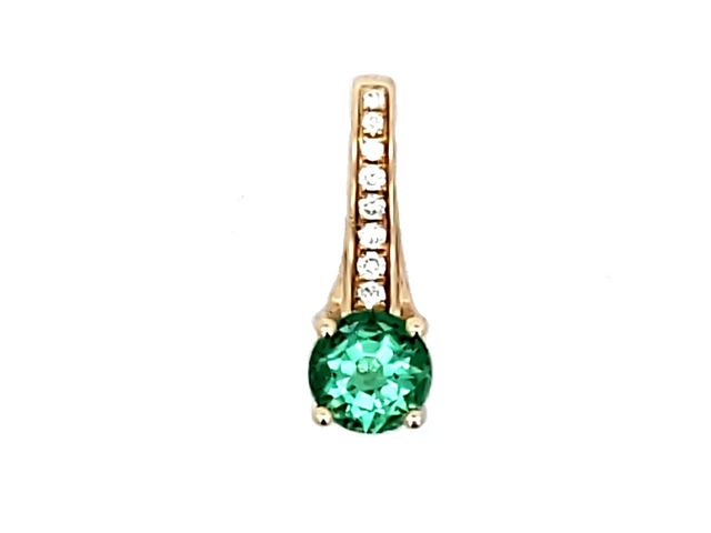 Lady's Drop Round Emerald and