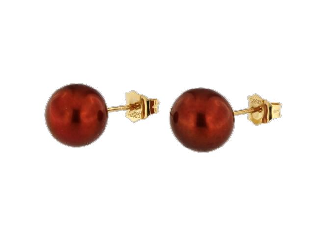 Chocolate Pearl Stud Earrings