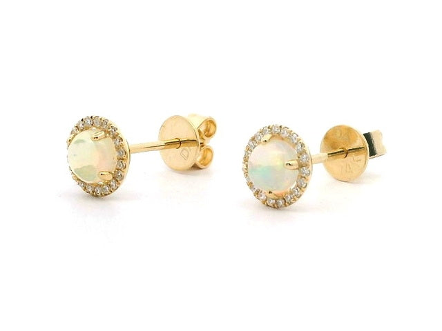 Opal & Diamond Earrings