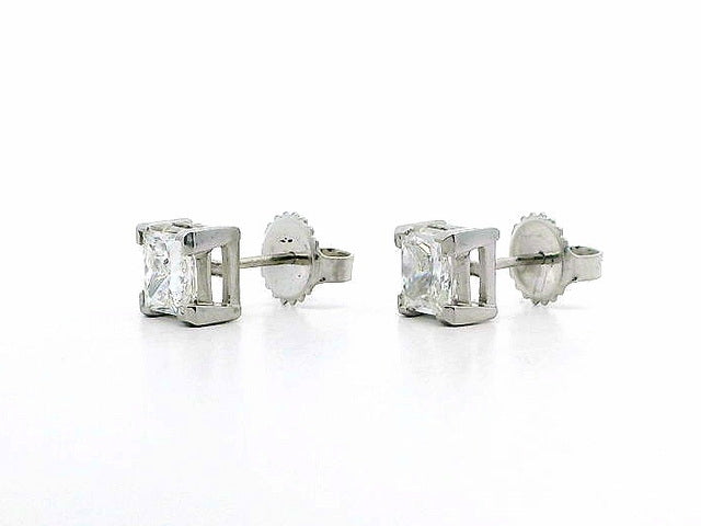 1.40 ctw Princess Cut Stud Earrings