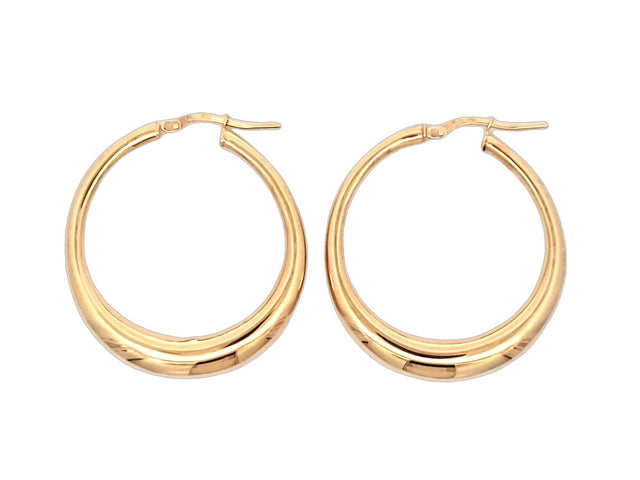 Round Tapered Hoop Earrings